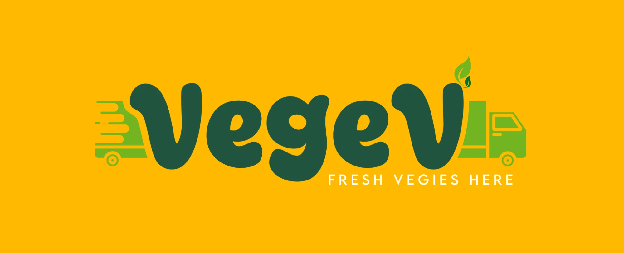 VegeV brand logo on its signature yellow background